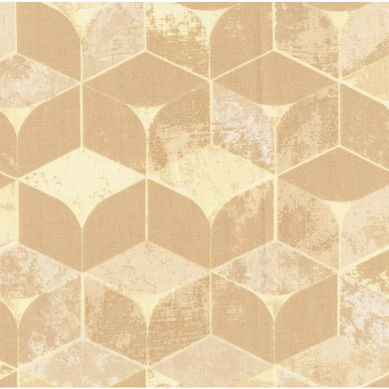 Cream Tumbling Blocks Cotton Wideback Fabric Per Yard - Linda's Electric Quilters