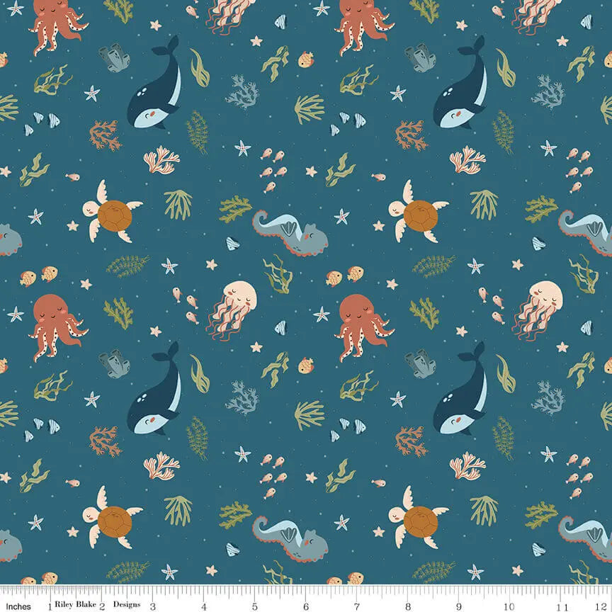 Created with Love - In the Sea - Ocean 44" / 45" Fabric Per Yard The Fabric Company