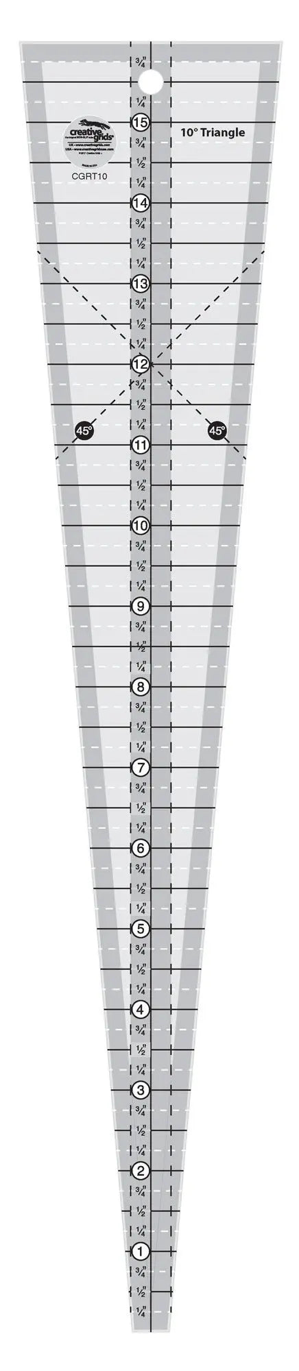 Creative Grids 10 Degree Triangle Ruler - Linda's Electric Quilters