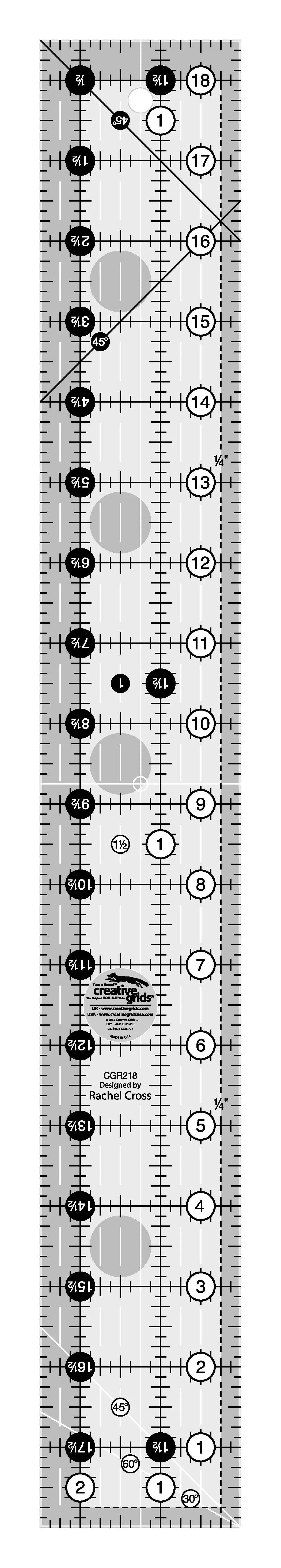 Creative Grids 2-1/2in x 18-1/2in Rectangle Quilt Ruler - Linda's Electric Quilters