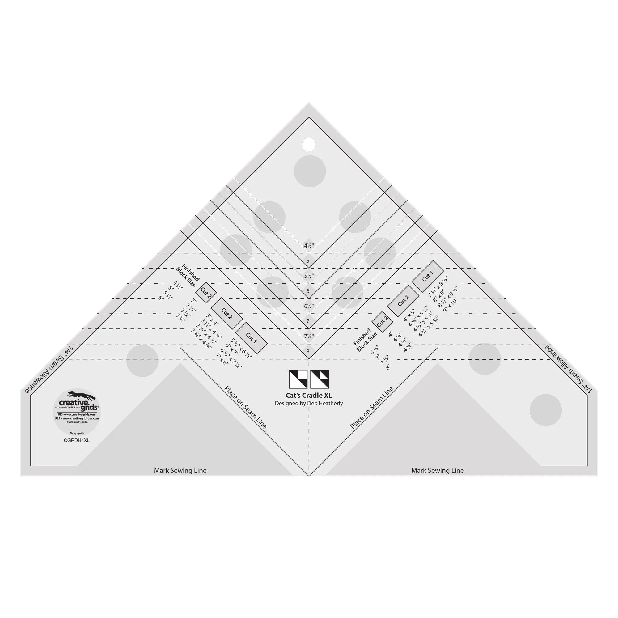 Creative Grids Cats Cradle Ruler XL - Linda's Electric Quilters