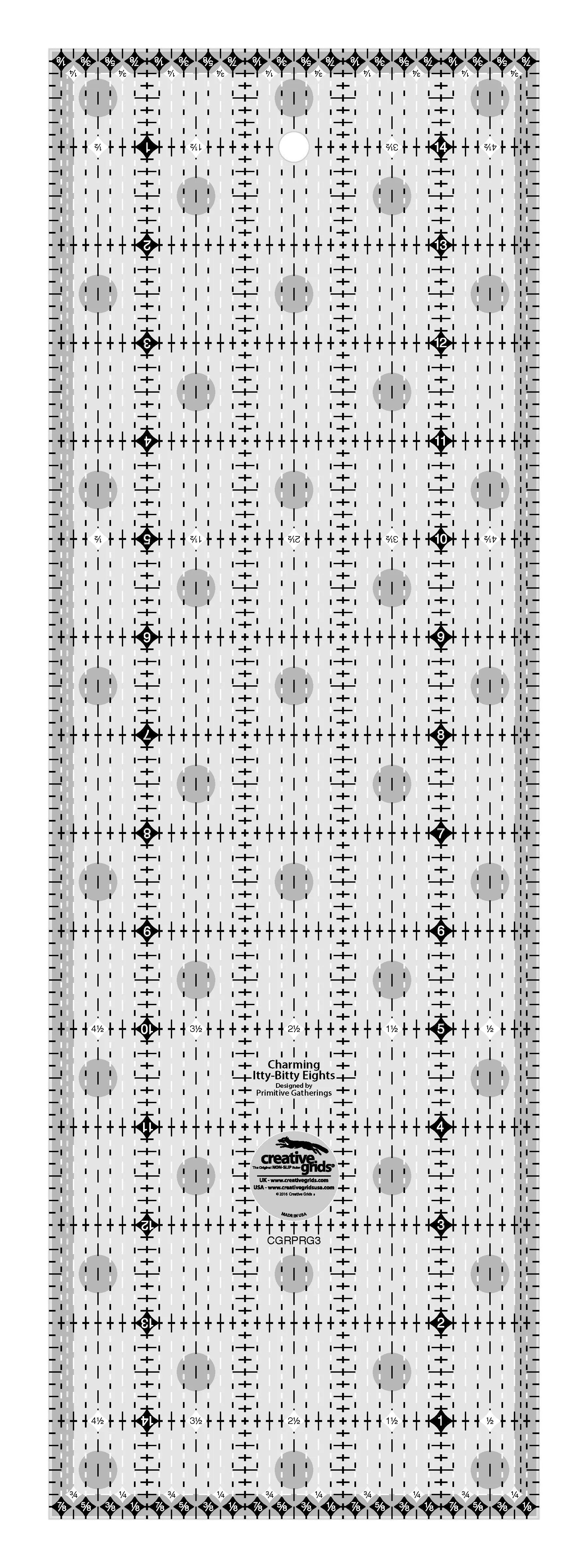 Creative Grids Charming Itty-Bitty Eights 5in x 15in Quilt Ruler - Linda's Electric Quilters
