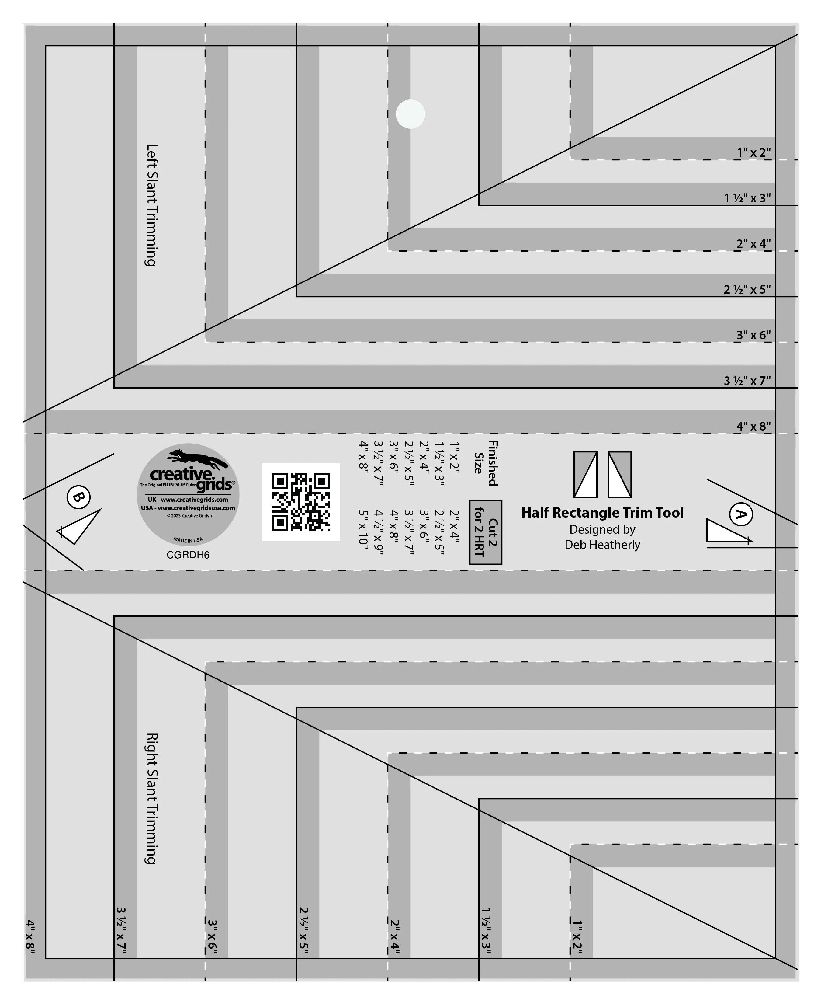 Creative Grids Half Rectangle Trim Tool - Linda's Electric Quilters
