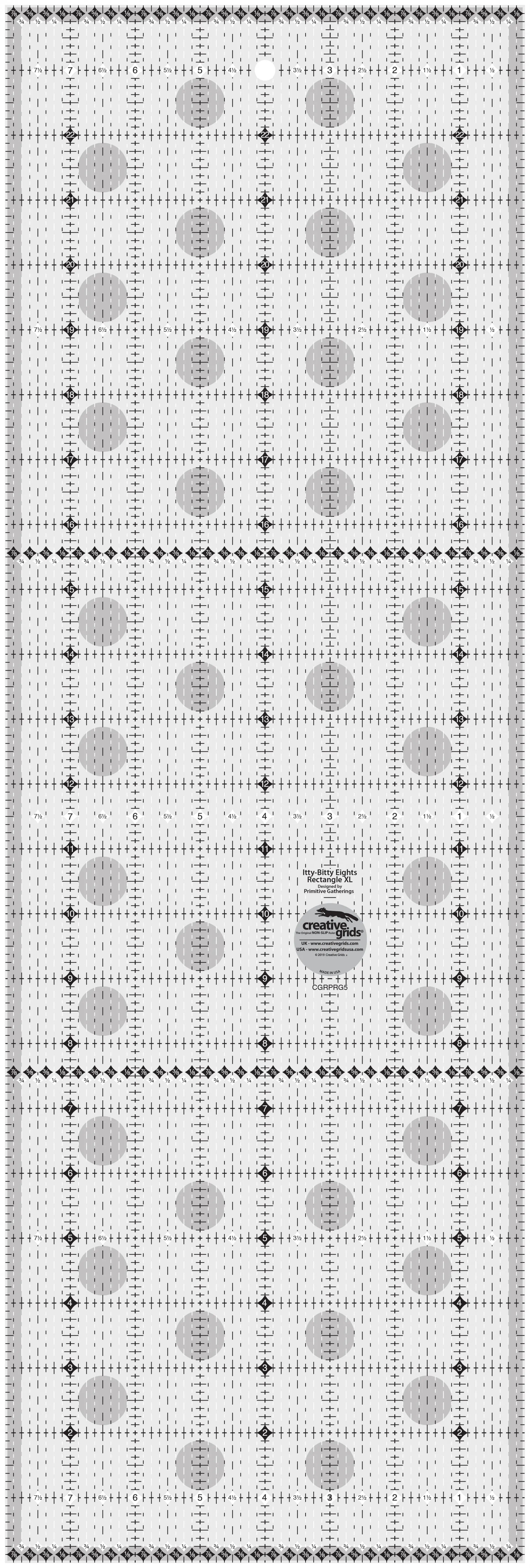 Creative Grids Itty-Bitty Eights Rectangle XL 8in x 24in Quilt Ruler - Linda's Electric Quilters
