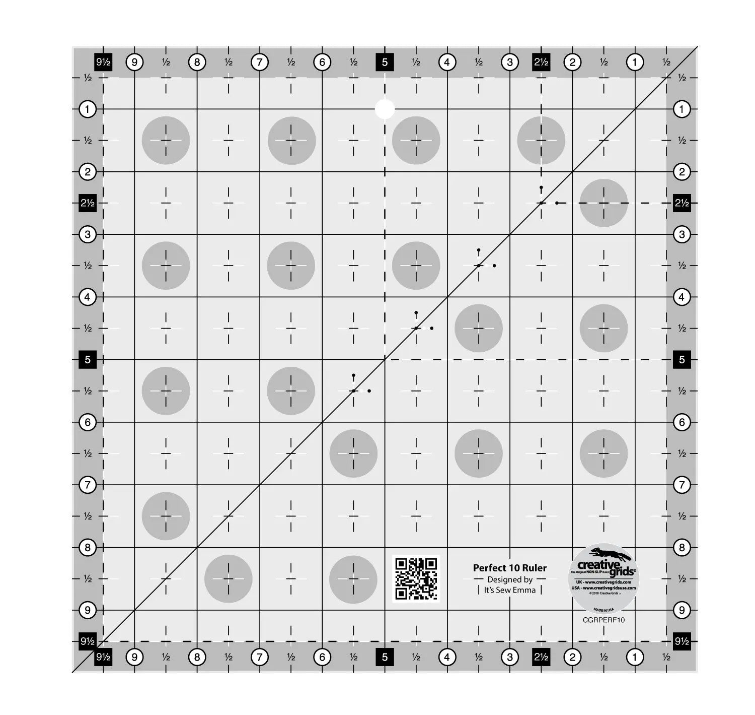 Creative Grids Perfect 10 Ruler - Linda's Electric Quilters
