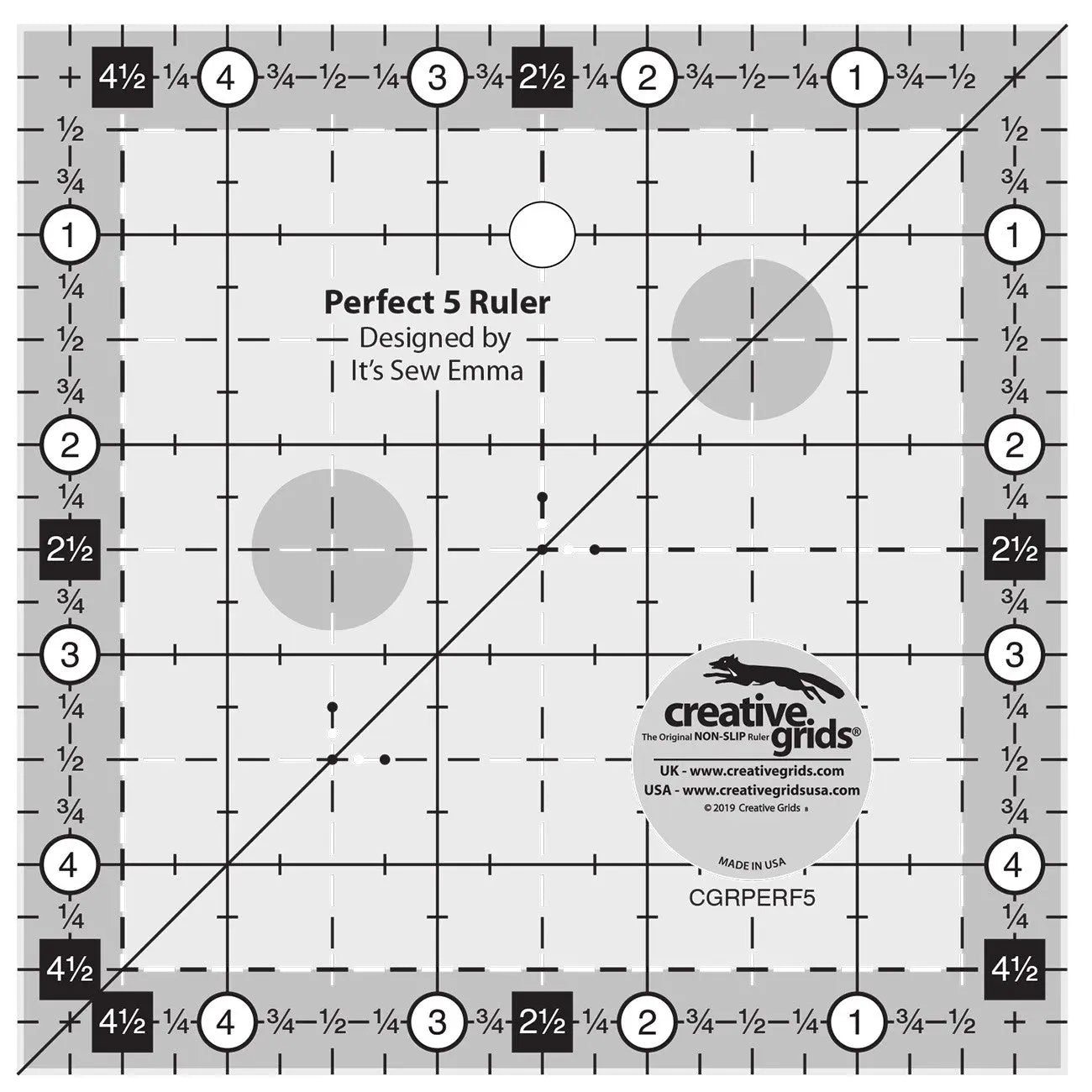 Creative Grids Perfect 5 Ruler - Linda's Electric Quilters
