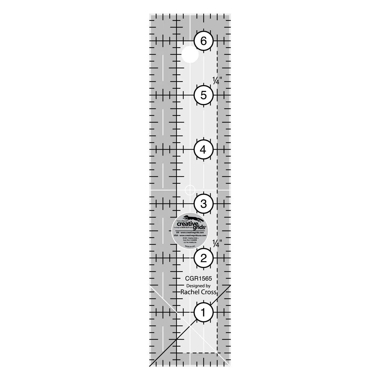 Creative Grids Quilt Ruler 1-1/2in x 6-1/2in - Linda's Electric Quilters