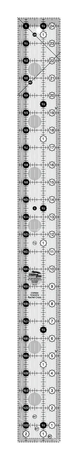 Creative Grids Quilt Ruler 2-1/2in x 24-1/2in - Linda's Electric Quilters