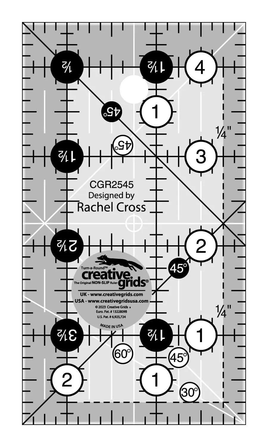 Creative Grids Quilt Ruler 2-1/2in x 4-1/2in - Linda's Electric Quilters