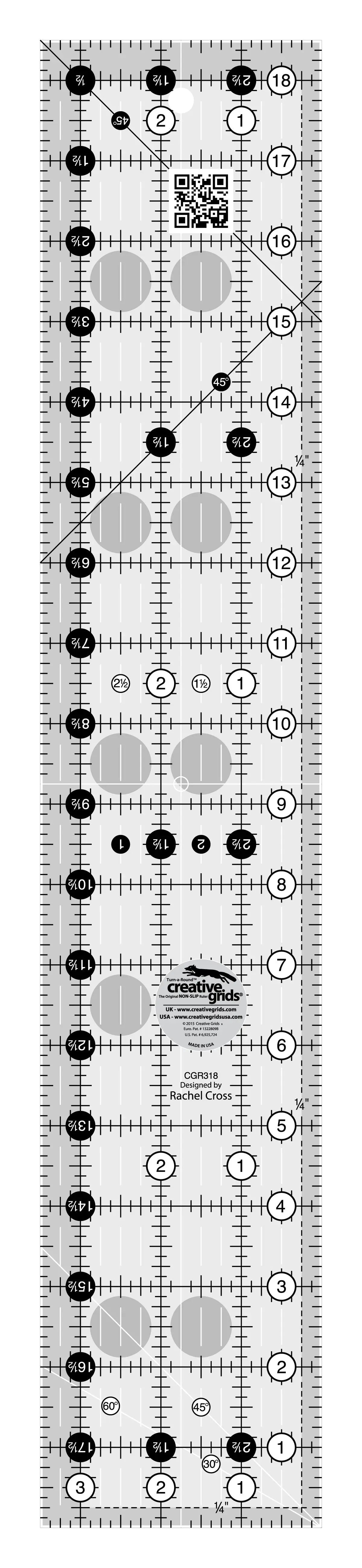 Creative Grids Quilt Ruler 3-1/2in x 18-1/2in - Linda's Electric Quilters