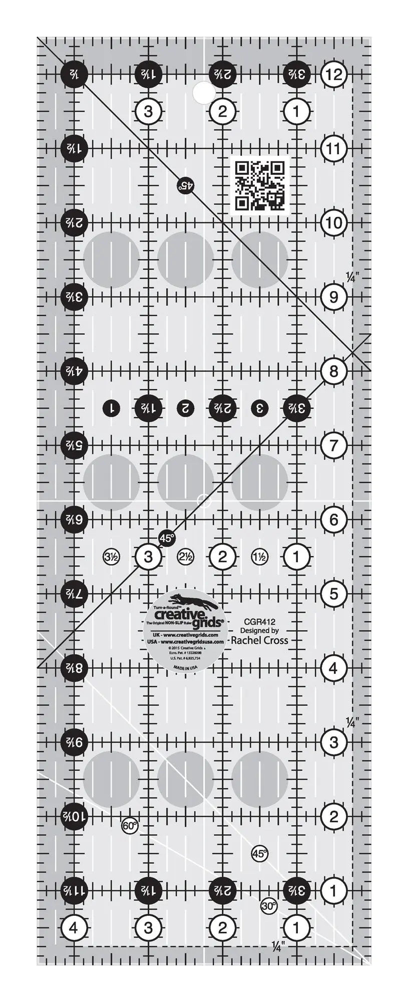 Creative Grids Quilt Ruler 4-1/2in x 12-1/2in - Linda's Electric Quilters
