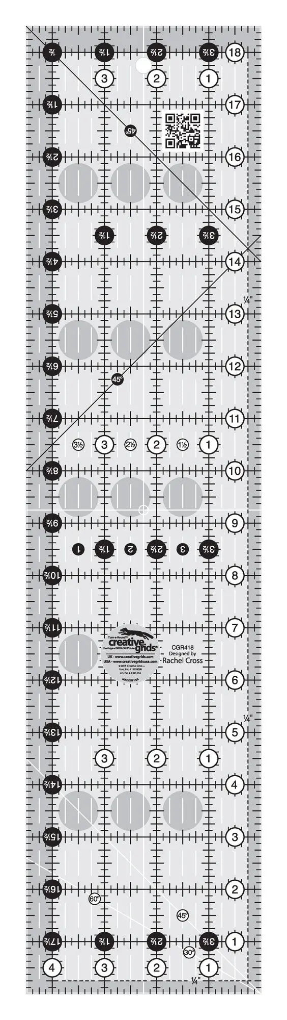 Creative Grids Quilt Ruler 4-1/2in x 18-1/2in - Linda's Electric Quilters