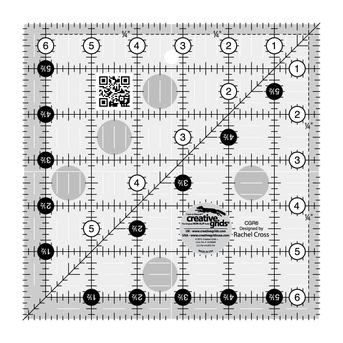 Creative Grids Quilt Ruler 6-1/2in Square - Linda's Electric Quilters