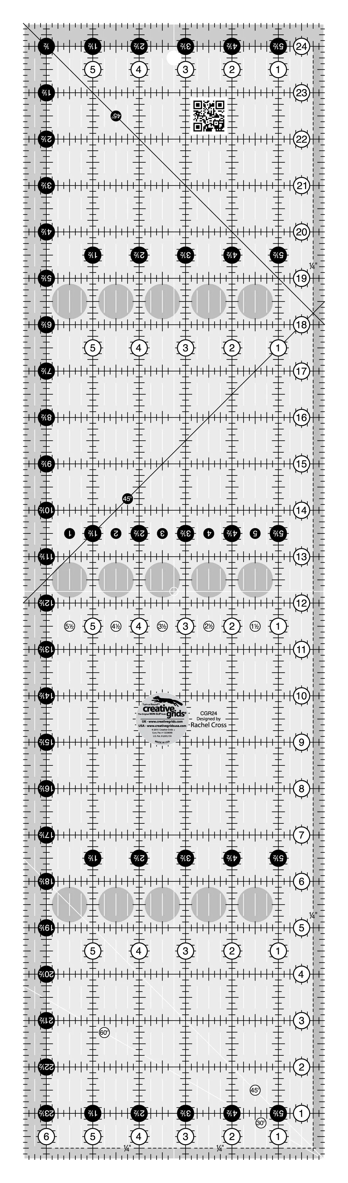 Creative Grids Quilt Ruler 6-1/2in x 24-1/2in - Linda's Electric Quilters