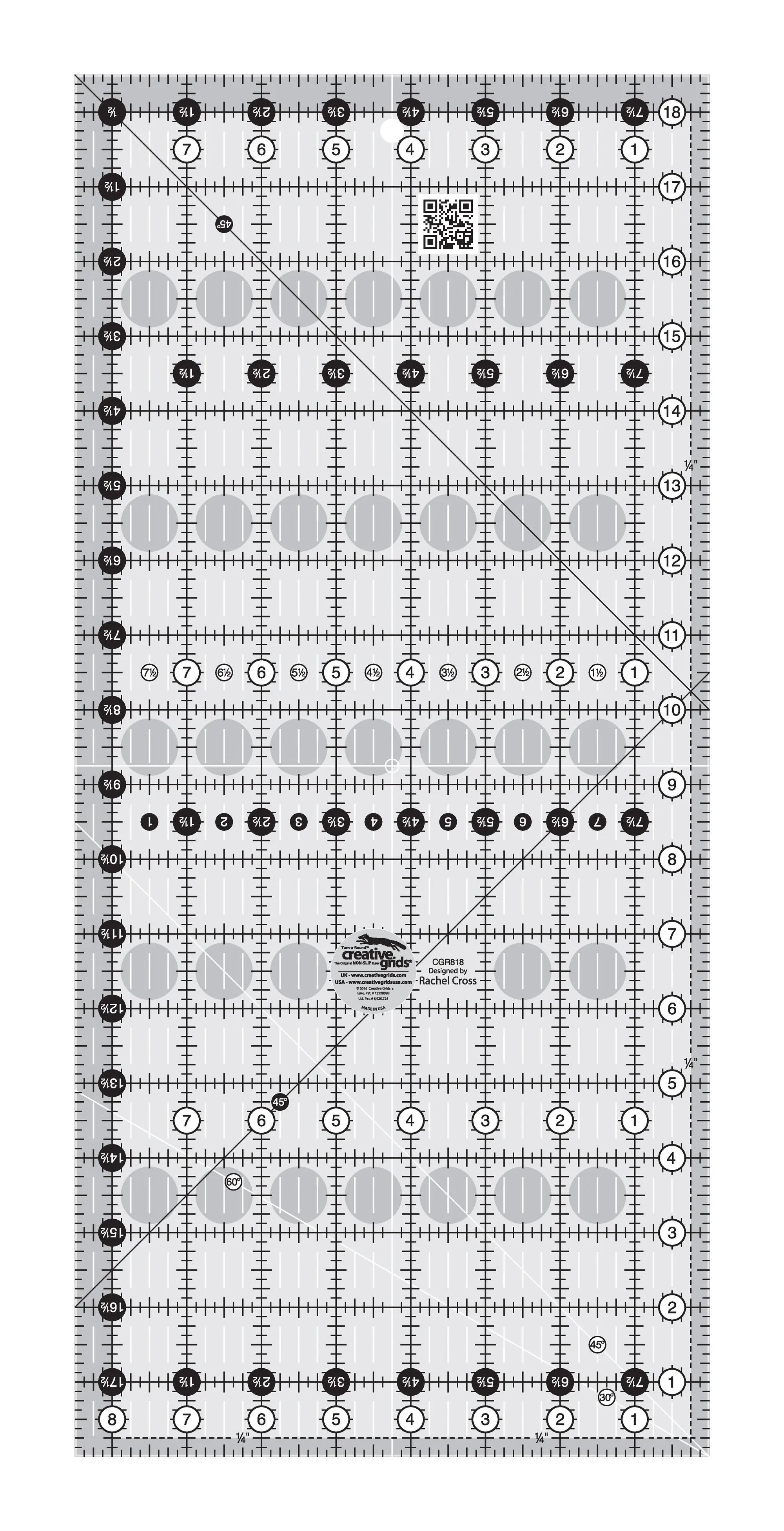 Creative Grids Quilt Ruler 8-1/2in x 18-1/2in - Linda's Electric Quilters