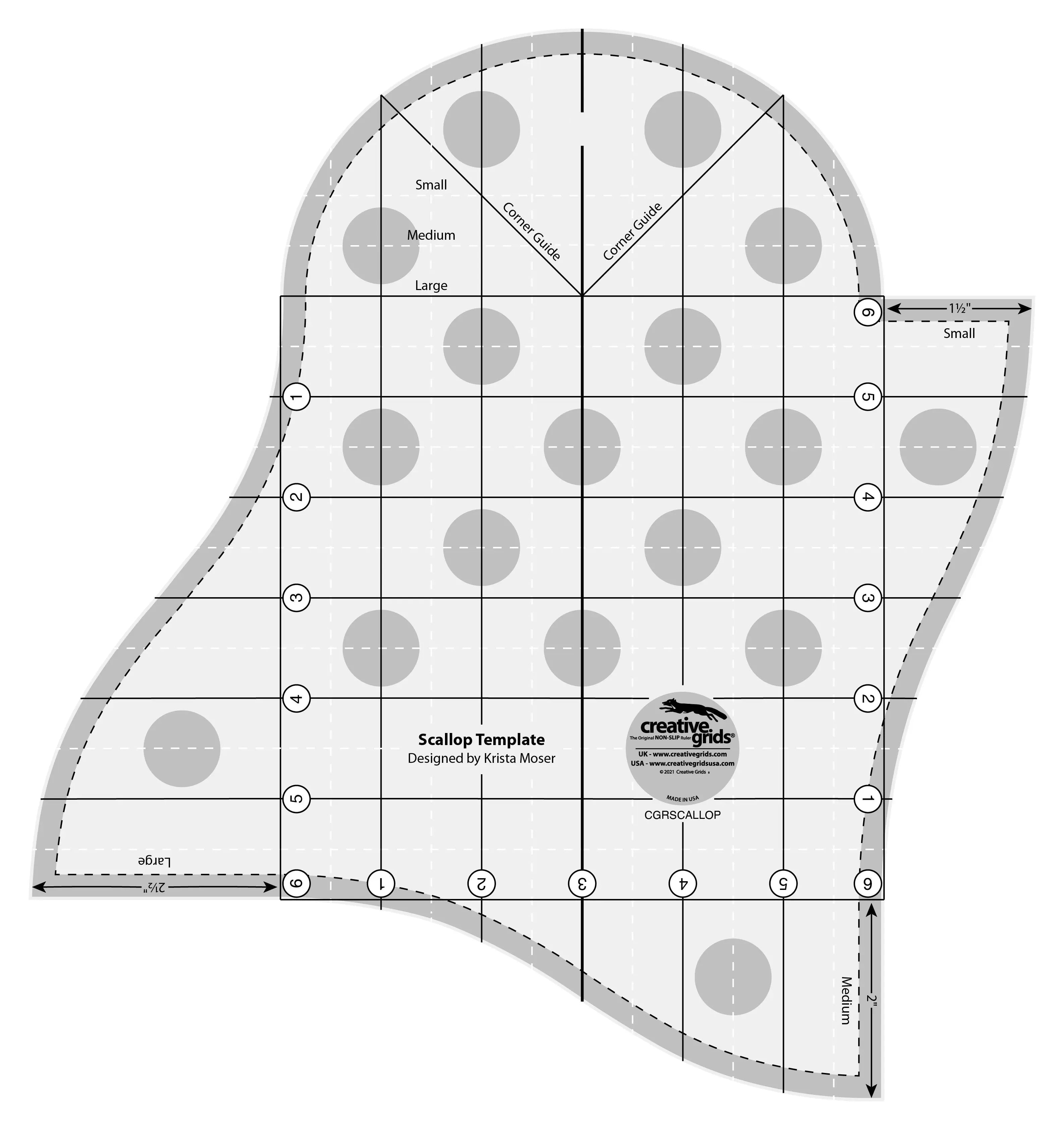 Creative Grids Scallop Template - Linda's Electric Quilters