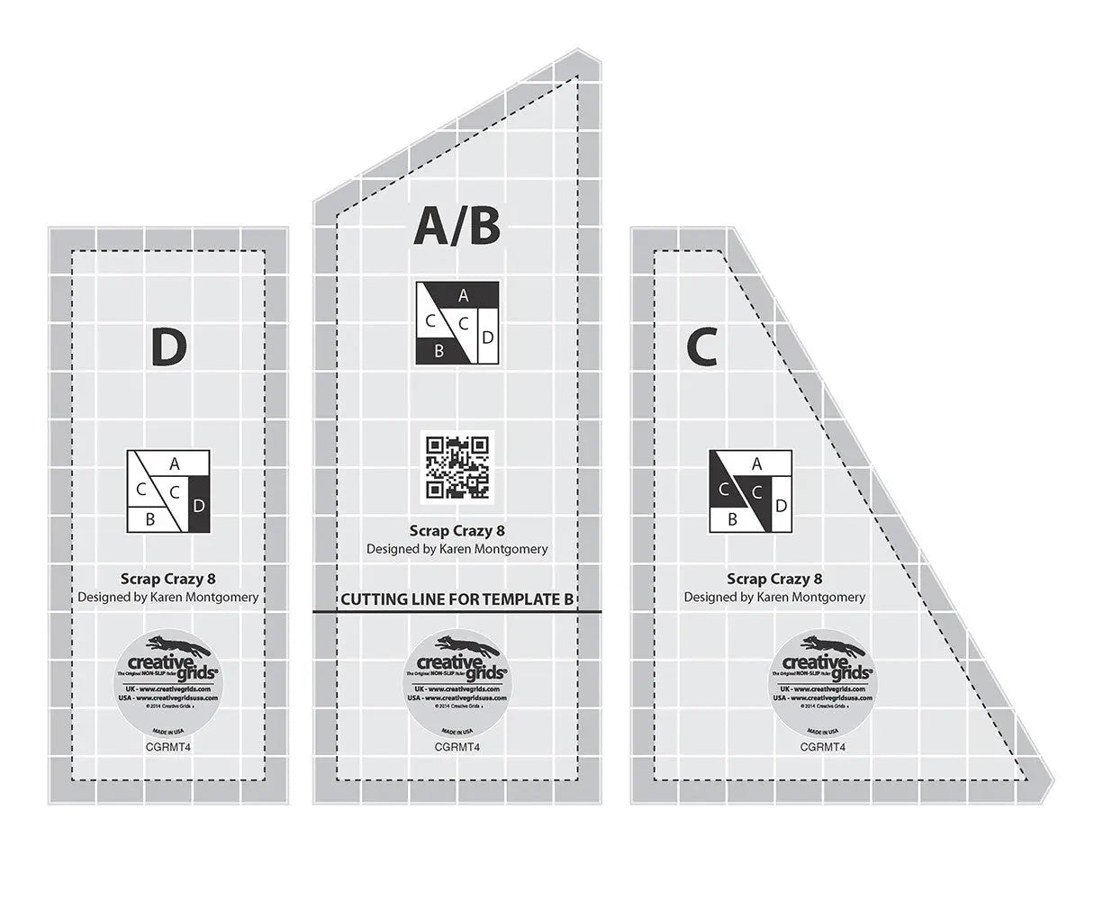 Creative Grids Scrap Crazy Templates Quilt Ruler - Linda's Electric Quilters
