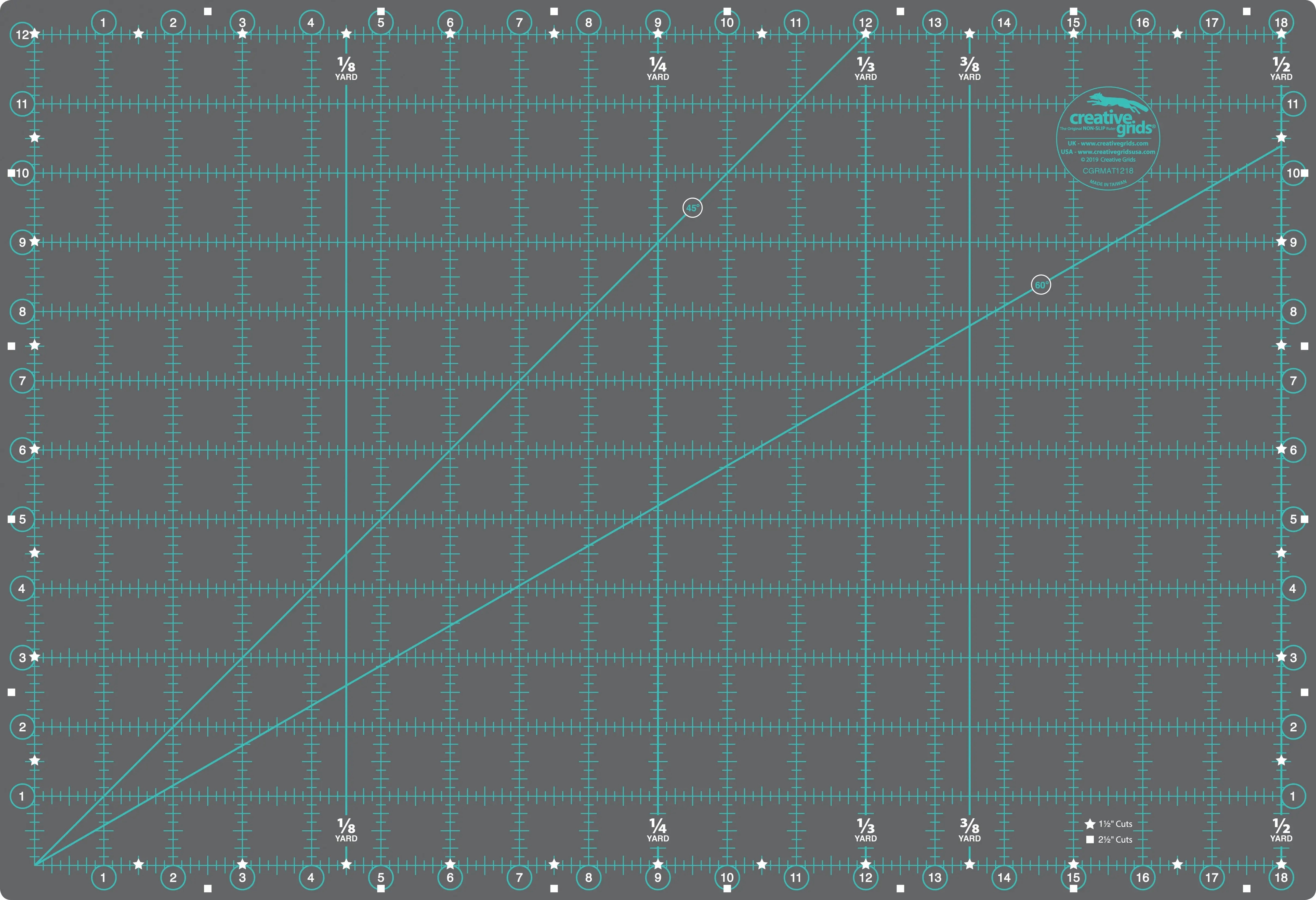 Creative Grids Self-Healing Double Sided Rotary Cutting Mat 12in x 18in - Linda's Electric Quilters