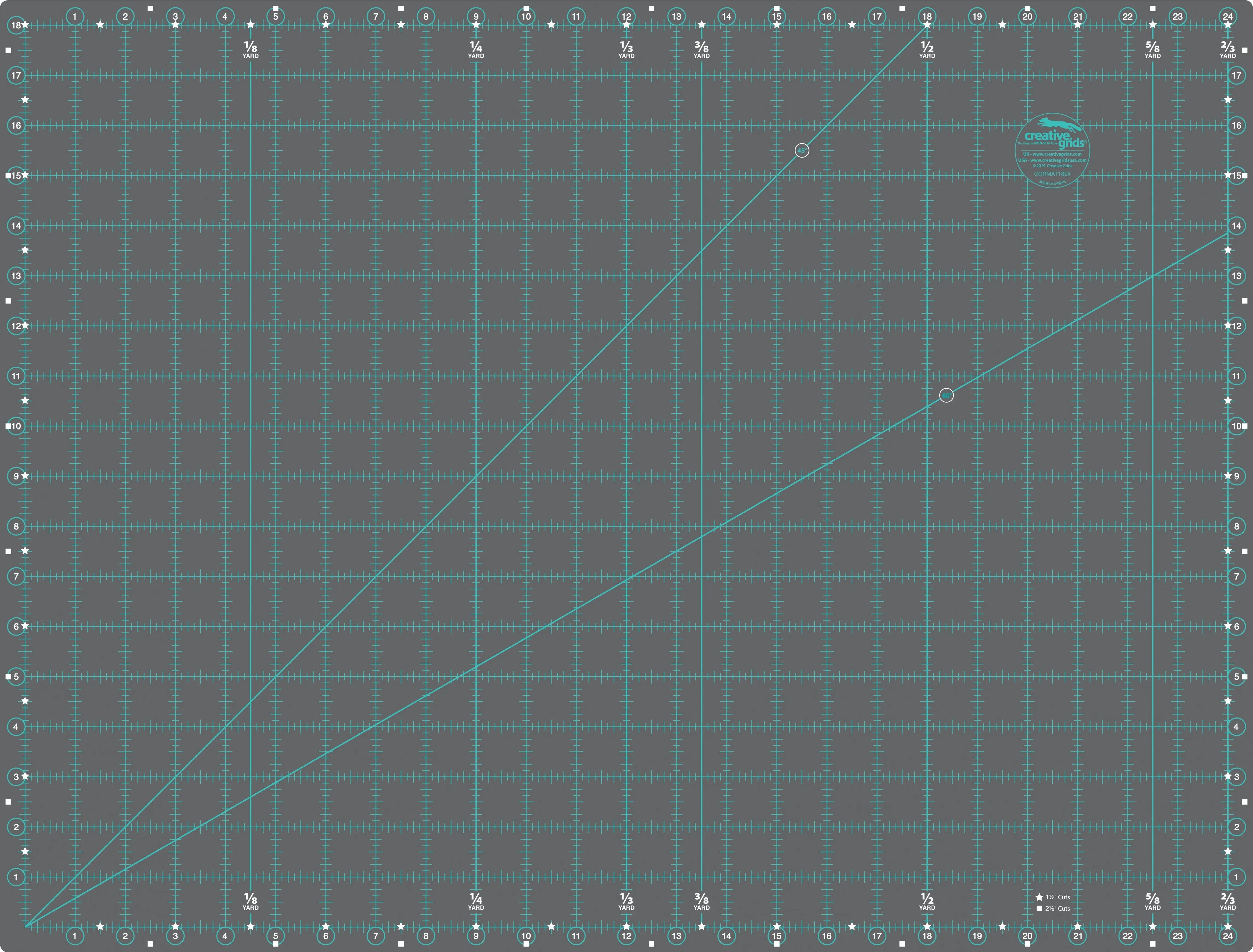 Creative Grids Self-Healing Double Sided Rotary Cutting Mat 18in x 24in