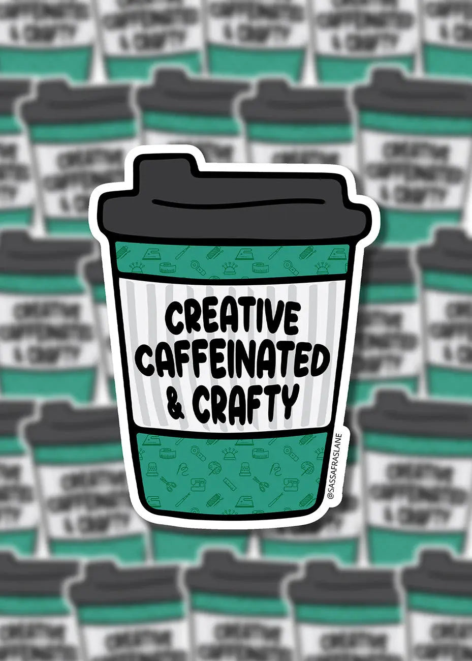 Creative, Caffeinated & Crafty Stickers - Linda's Electric Quilters