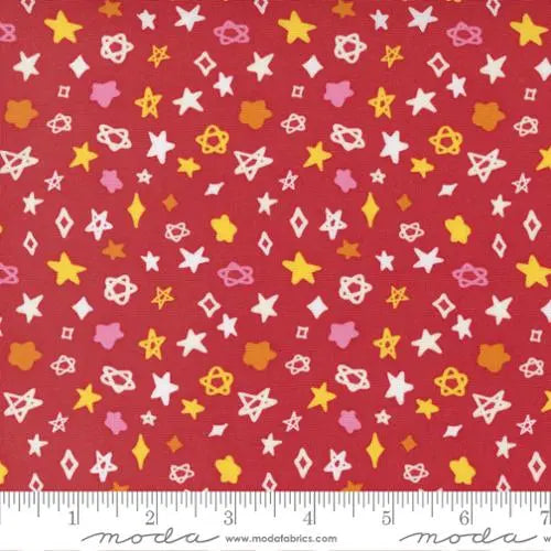 Creativity Glows Cheery Red Ditsy Stars 44"/45" Fabric Per Yard Moda Fabrics & Supplies