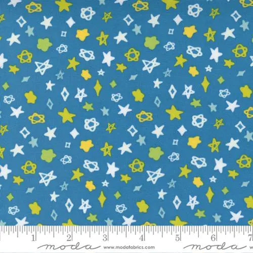 Creativity Glows Turquoise Ditsy Stars 44"/45" Fabric Per Yard Moda Fabrics & Supplies