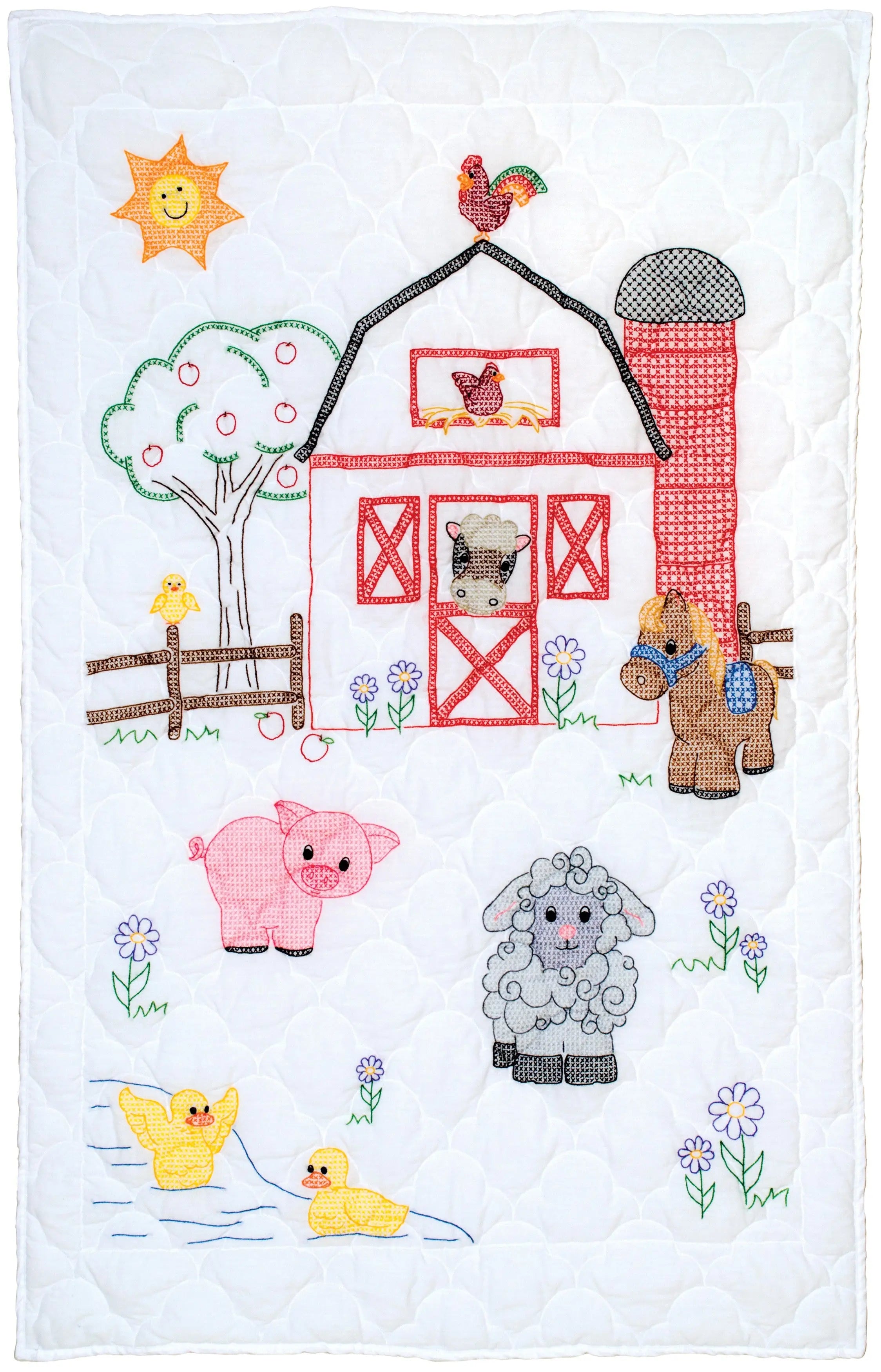 Crib Quilt Top Farm Friends - Linda's Electric Quilters