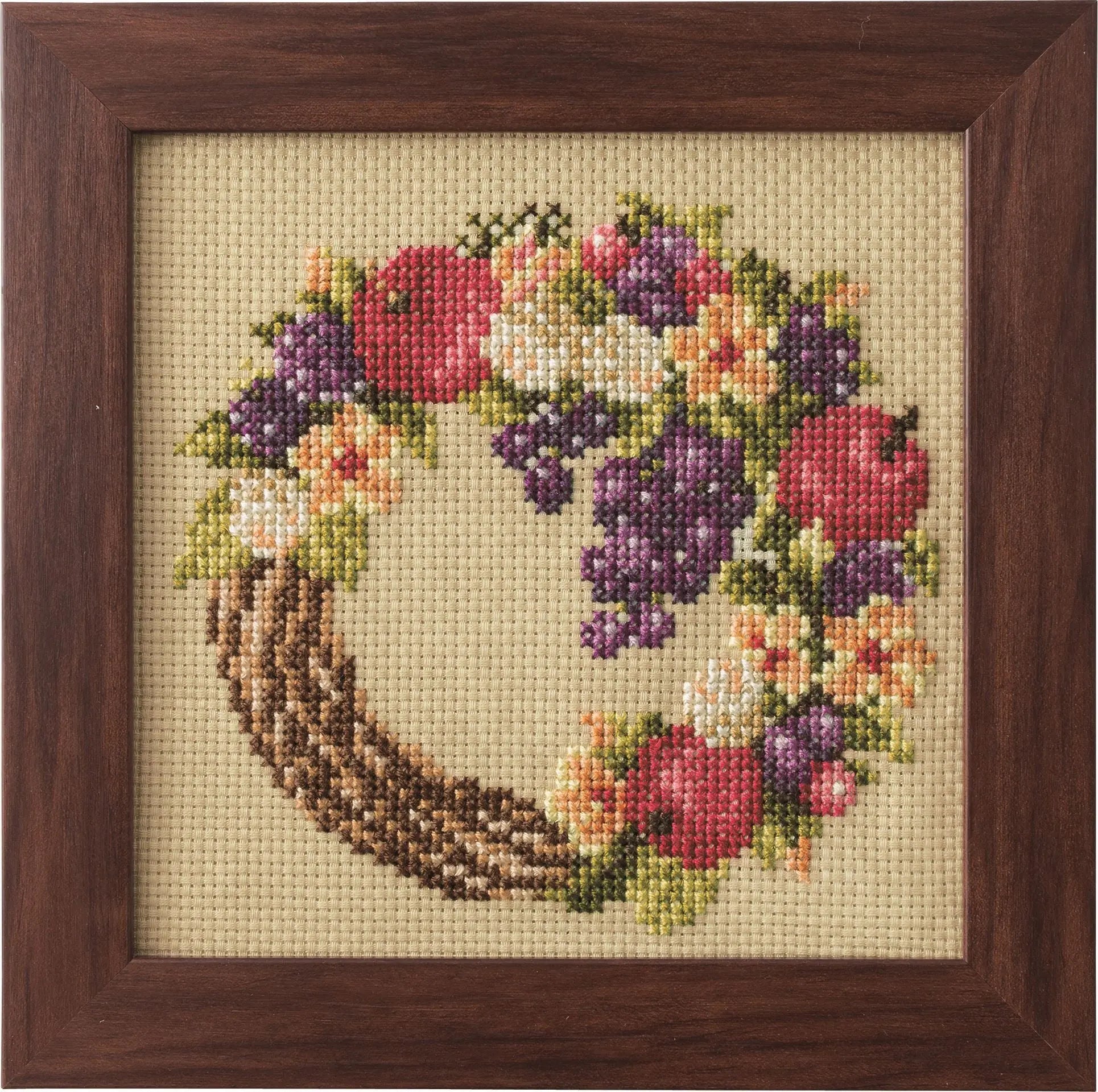 Cross Stitch Kits of Seasonal Flower Arrangement - Harvest Wreath - Linda's Electric Quilters