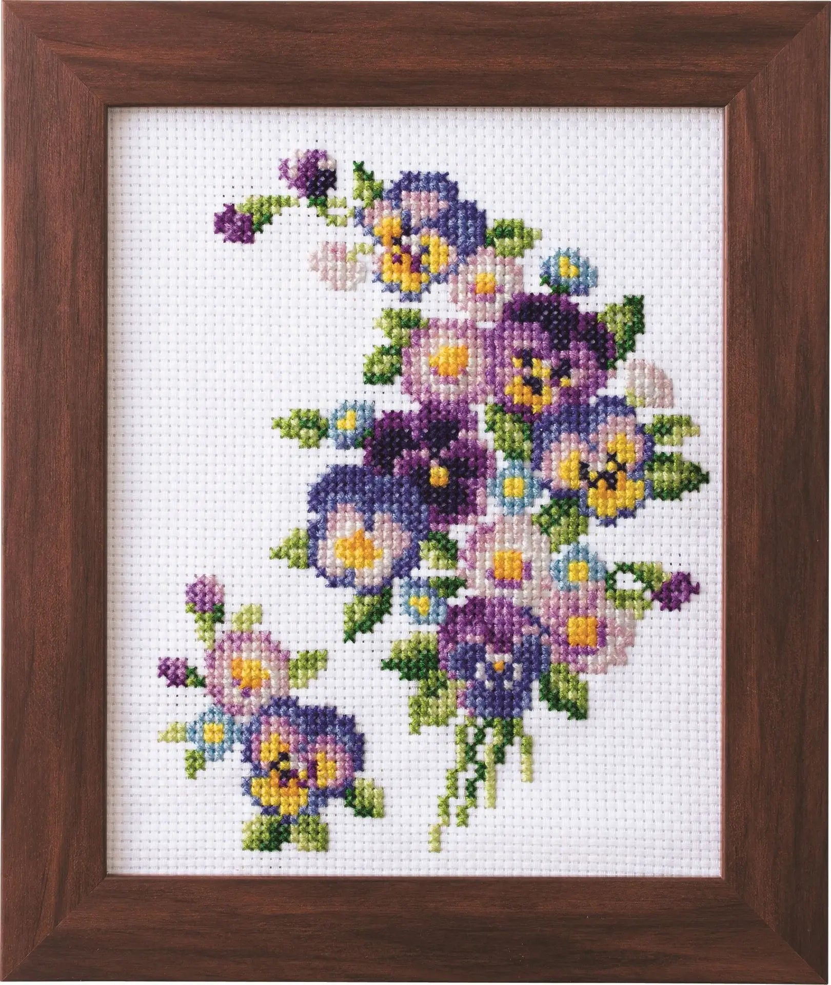Cross Stitch Kits of Seasonal Flower Arrangement - Pansies and Daisies - Linda's Electric Quilters