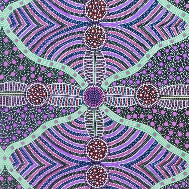 Cross Seeds Purple quilting fabric by M and S Textiles Australia