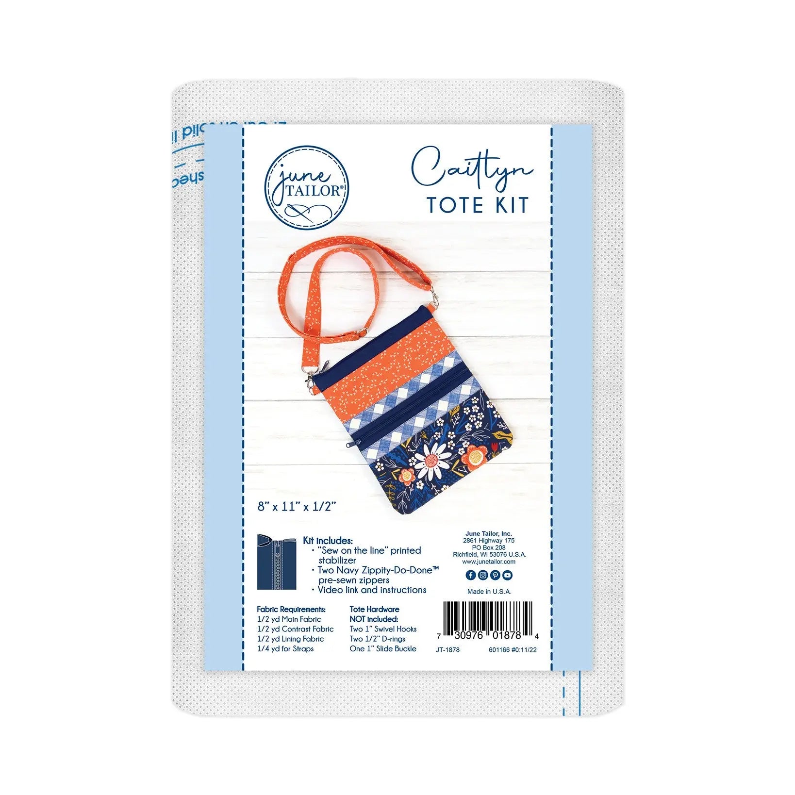 Crossbody Tote Bag Caitlyn Zippity-Do-Done Navy - Linda's Electric Quilters