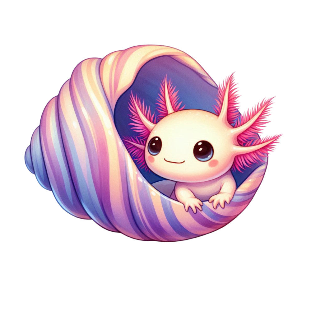 Cute Cartoon Axolotl Fabric Panel 10