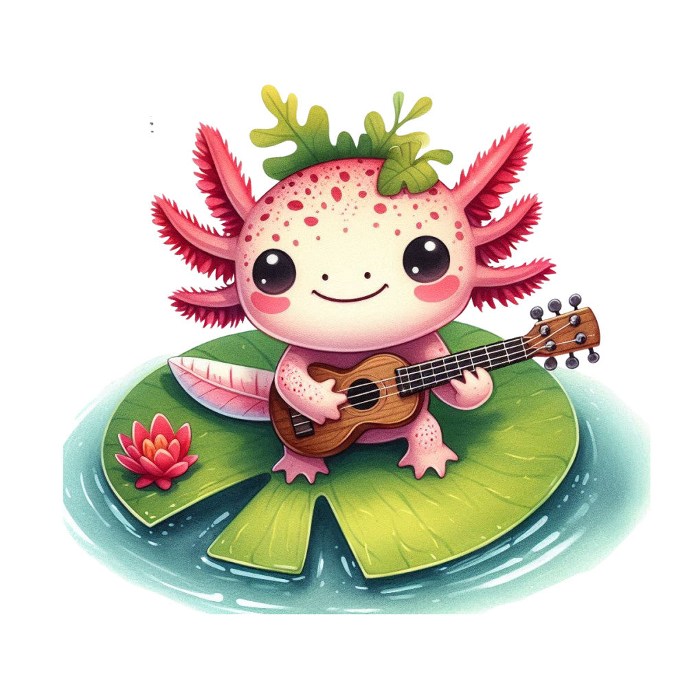 Cute Cartoon Axolotl Fabric Panel 13