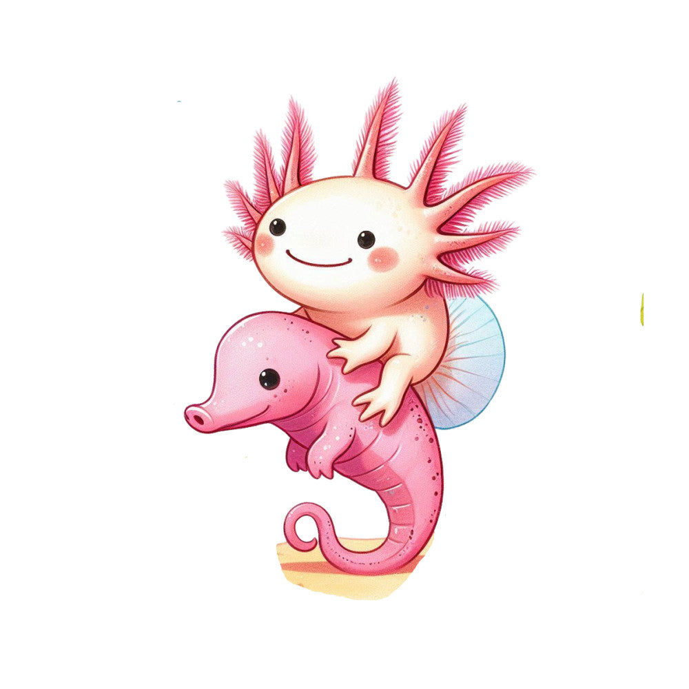 Cute Cartoon Axolotl Fabric Panel 14