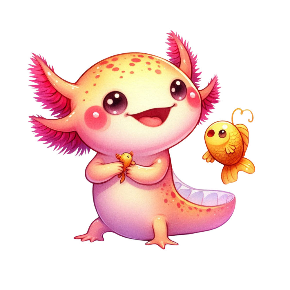 Cute Cartoon Axolotl Fabric Panel 16