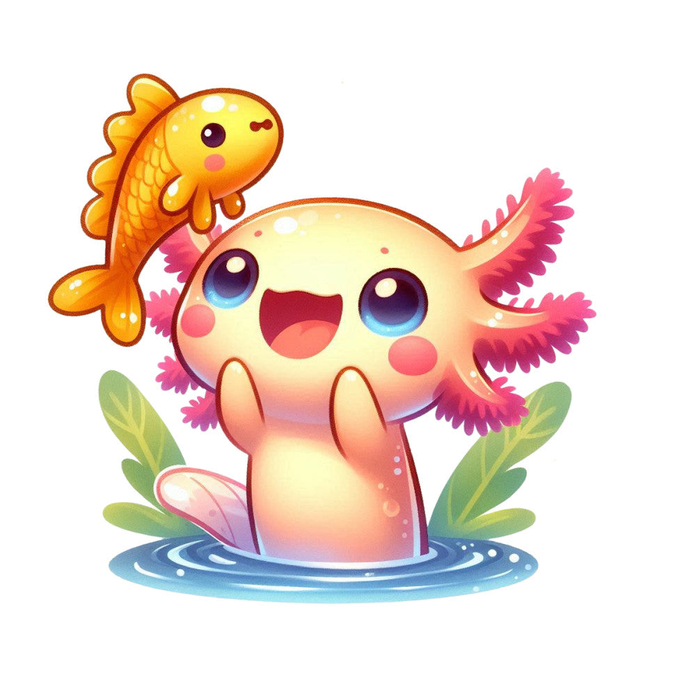 Cute Cartoon Axolotl Fabric Panel 17