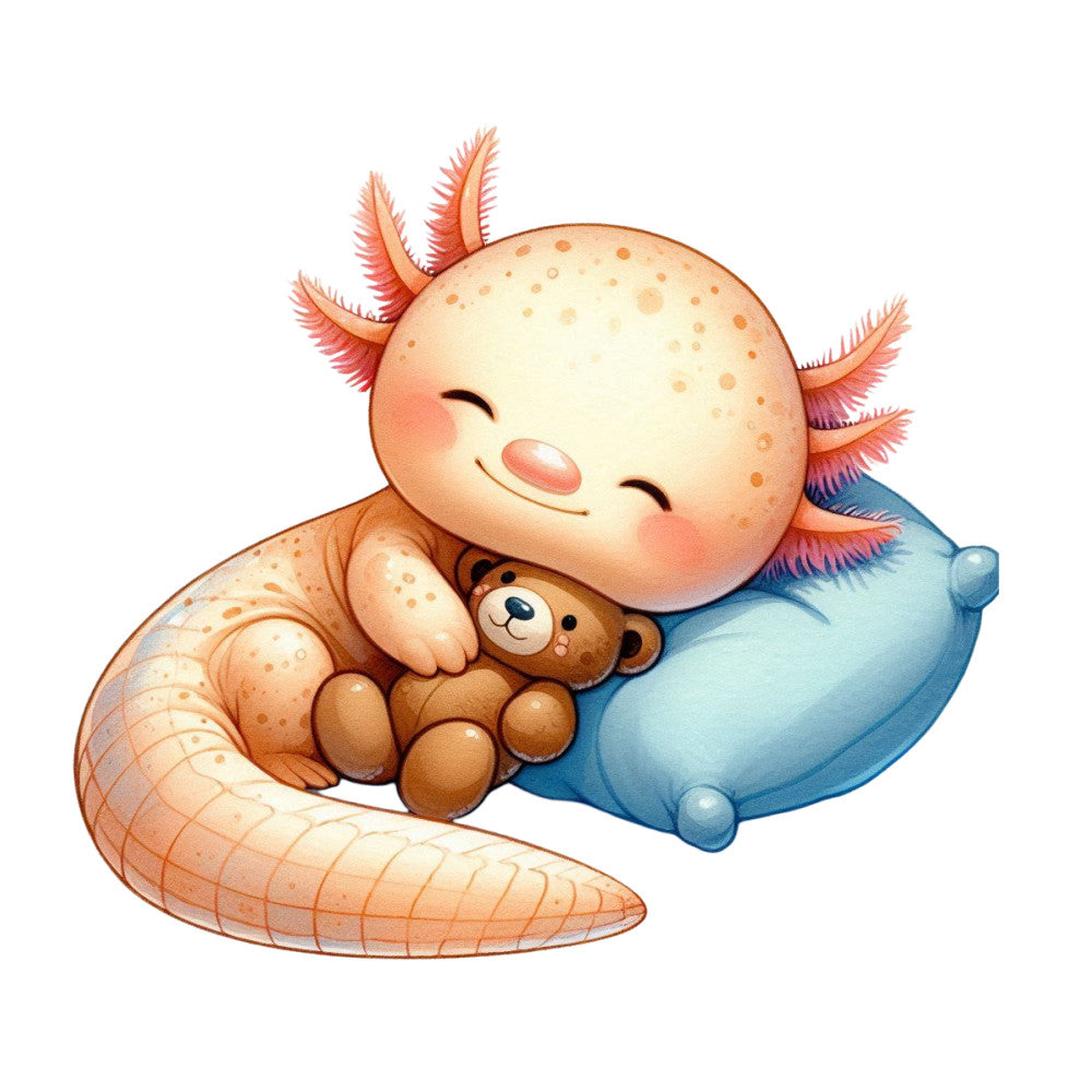 Cute Cartoon Axolotl Fabric Panel 22