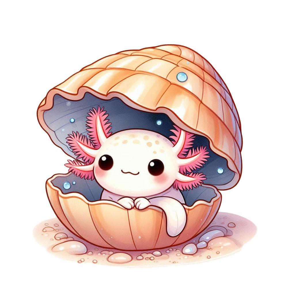 Cute Cartoon Axolotl Fabric Panel 3