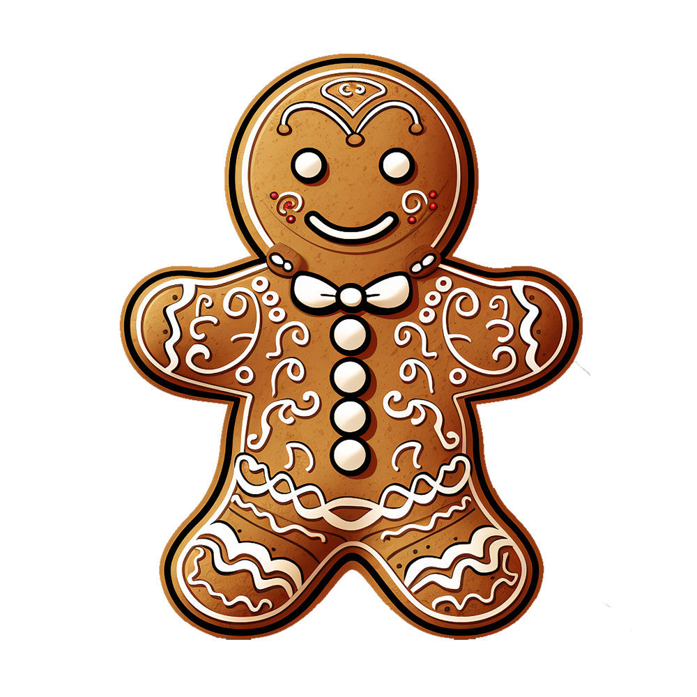 Cute Christmas Gingerbread Man Fabric Panel 2