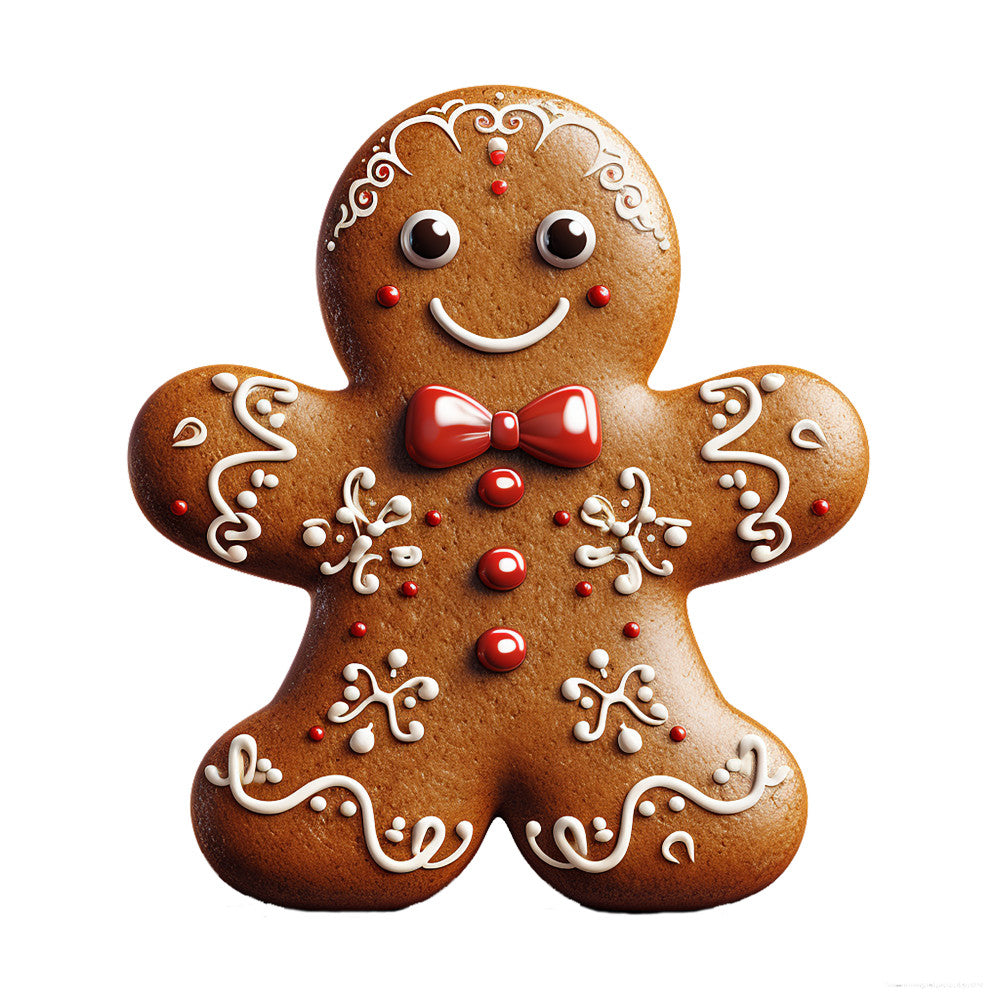 Cute Christmas Gingerbread Man Fabric Panel 4
