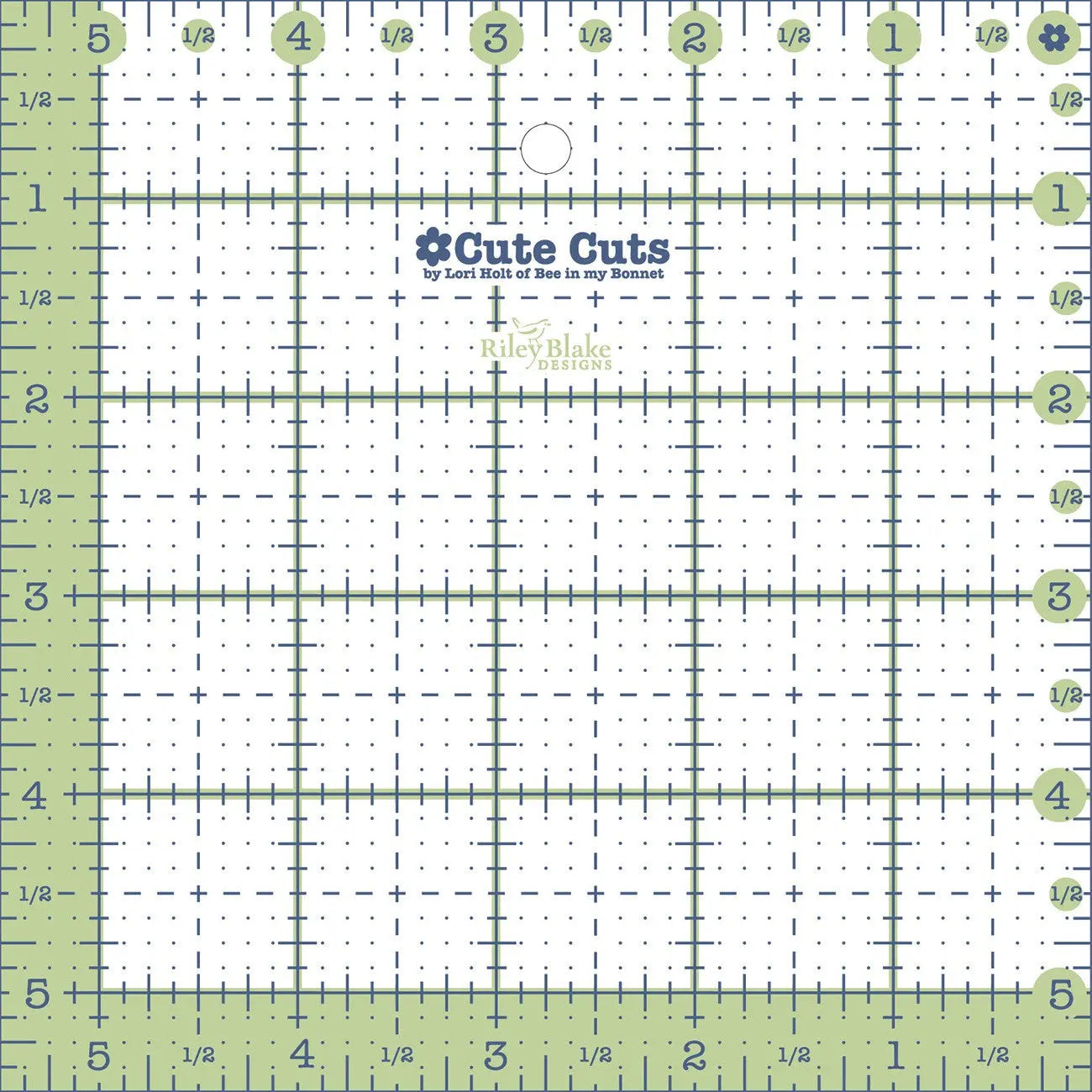 Cute Cut Ruler Square 5-1/2in x 5-1/2in - Linda's Electric Quilters