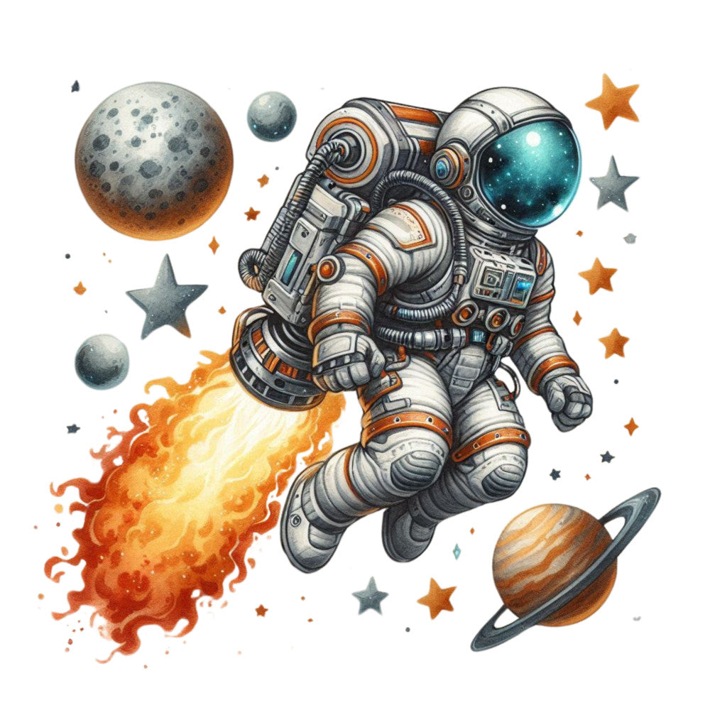 Cute Little Astronaut Fabric Panel 17 QuiltingFabricPanels