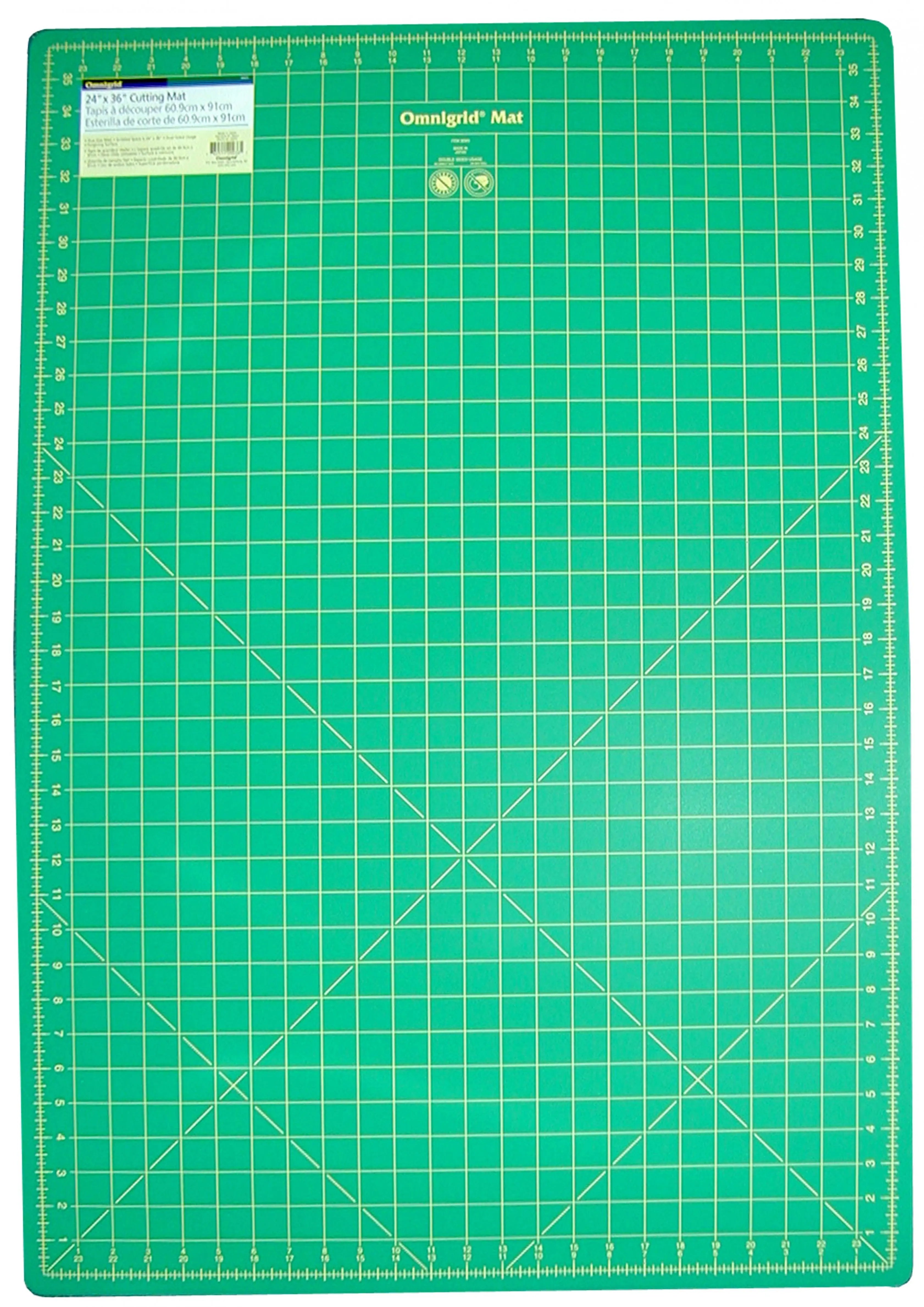 Cutting Mat Omnigrid Green with Yellow Grid 24in x 36in - Linda's Electric Quilters