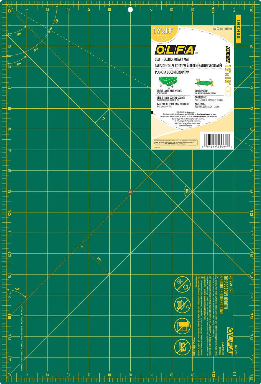 Cutting Mat with Grid 12in x 18in - Linda's Electric Quilters