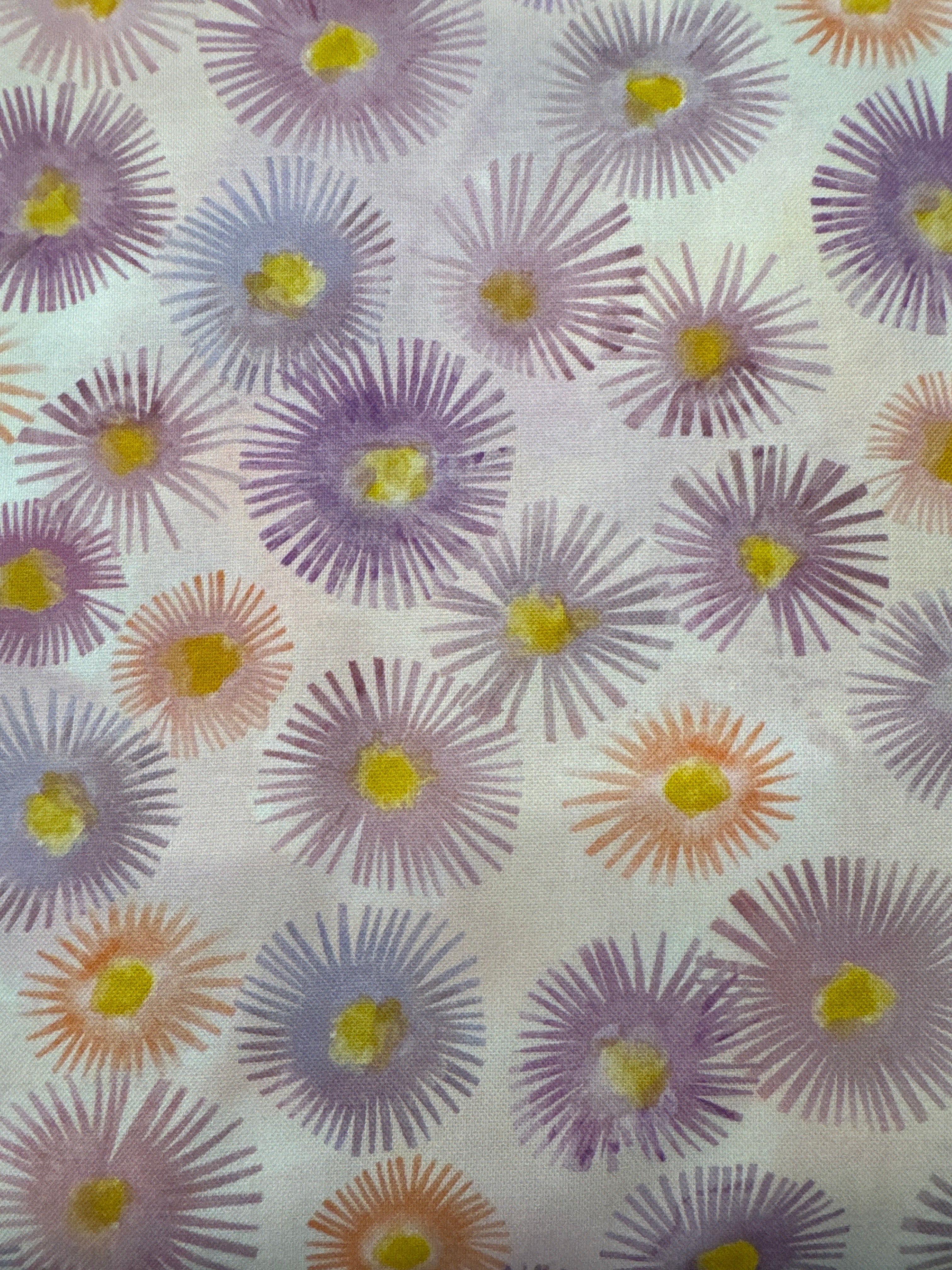 Blooming Lovely Purple Flowers on Pink floral quilting fabric by Moda