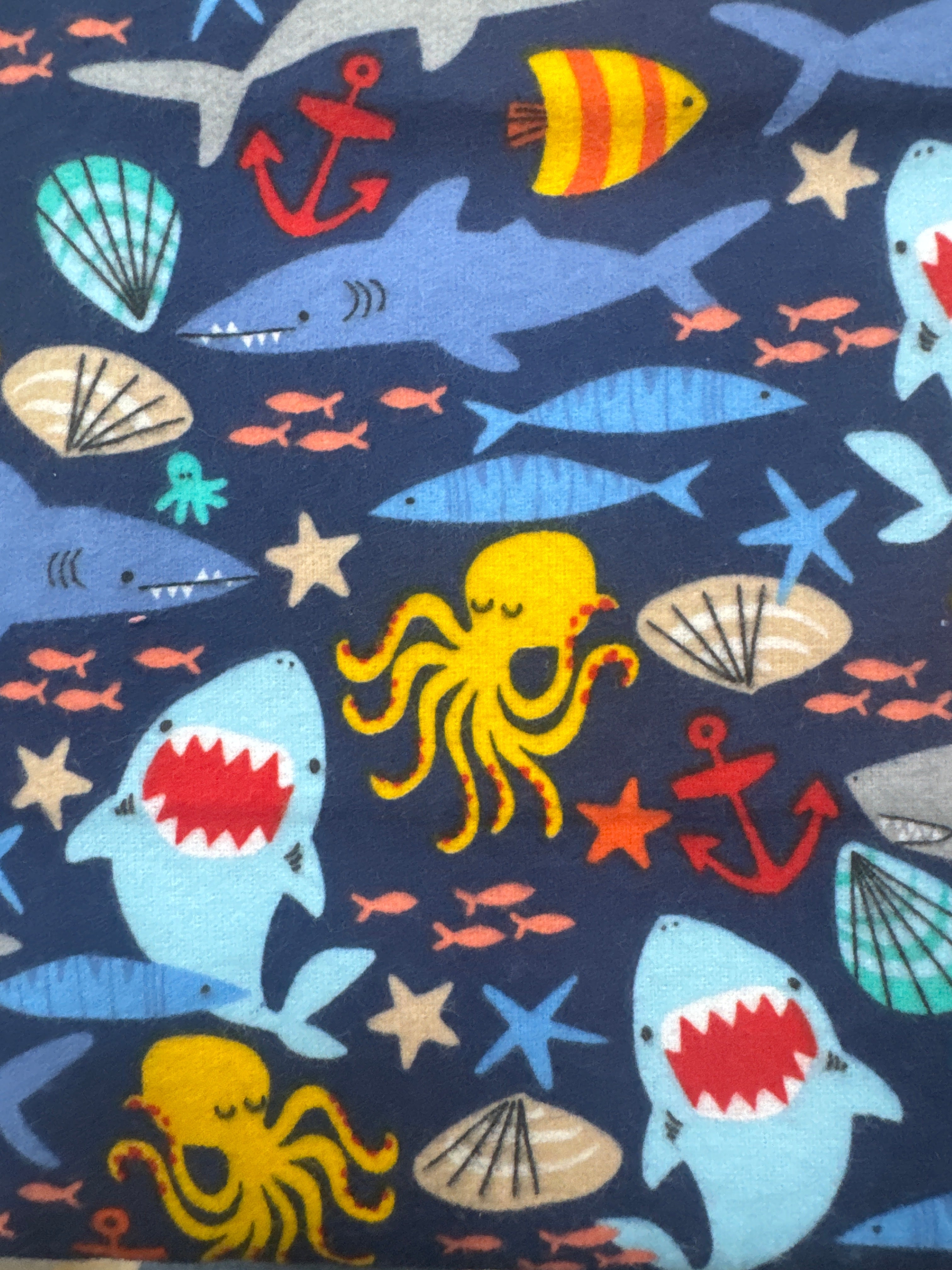 Windham Cubby Bear Navy Ocean flannel fabric