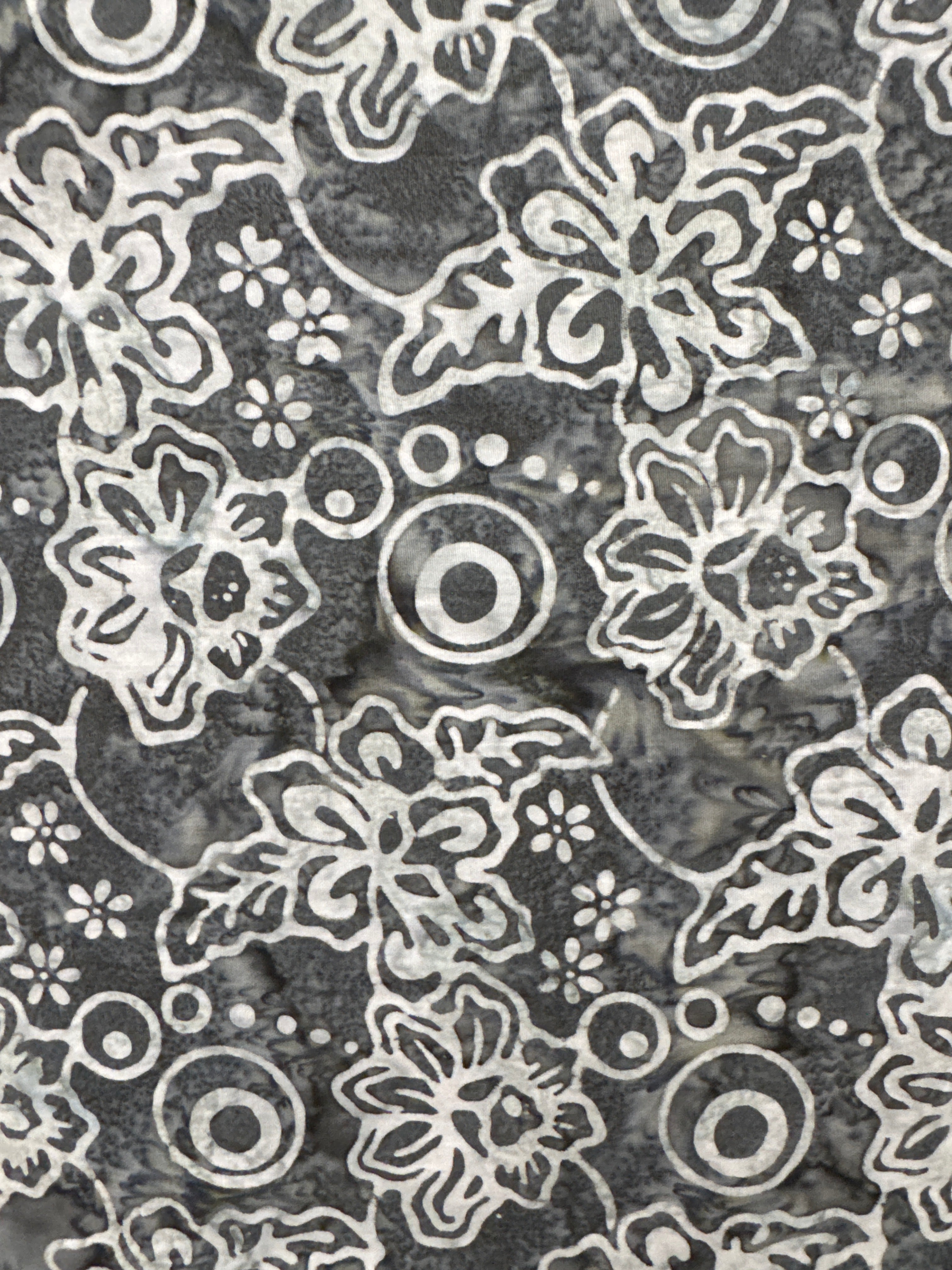 Natures Beauty Potted Plants Charcoal botanical quilting fabric by Blank Quilting
