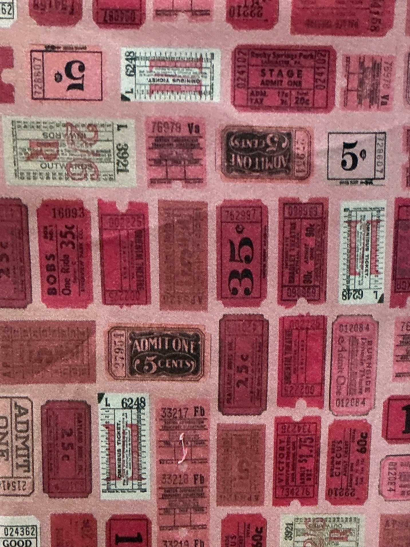 Red Tickets Palette Red novelty quilting fabric by Tim Holtz for Free Spirit