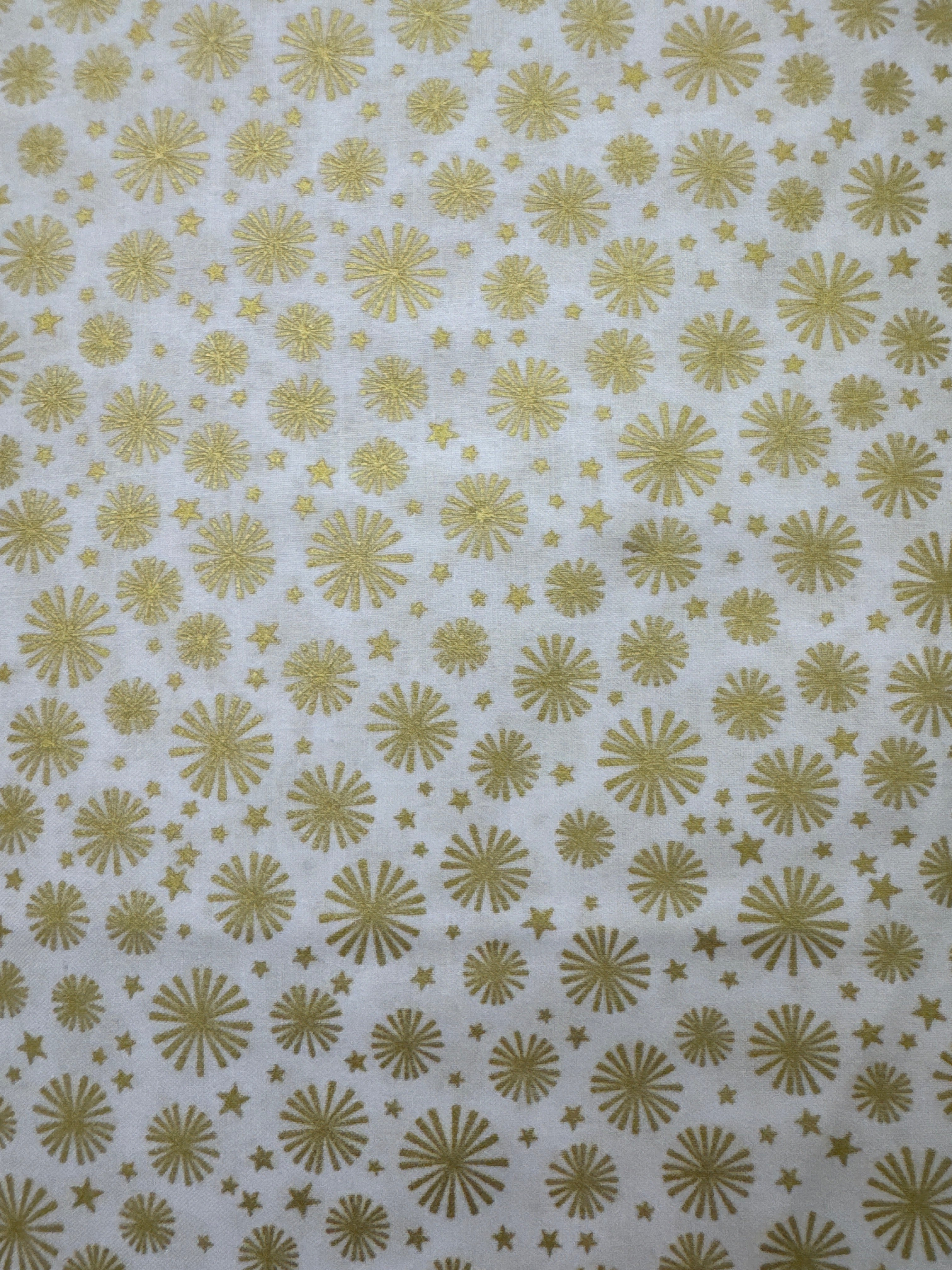 Celebration Gold on White blender quilting fabric by Maywood