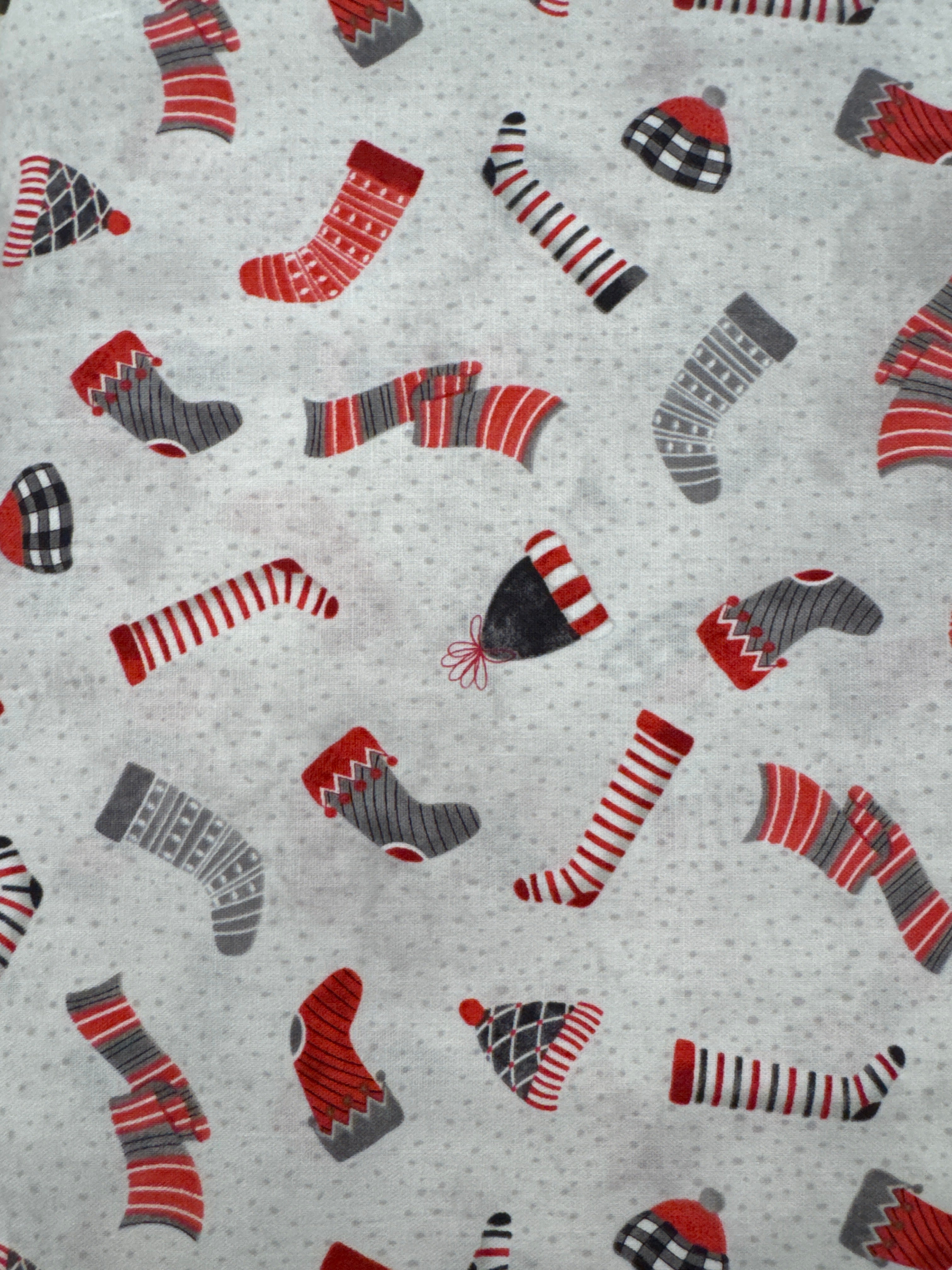 Snowy Tidings Stockings holiday quilting fabric by Wilmington Prints